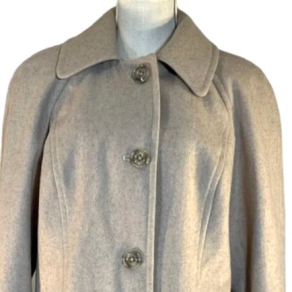 London Fog sz XL heathered tan wool blend single breasted A-line button up coat - Picture 3 of 16